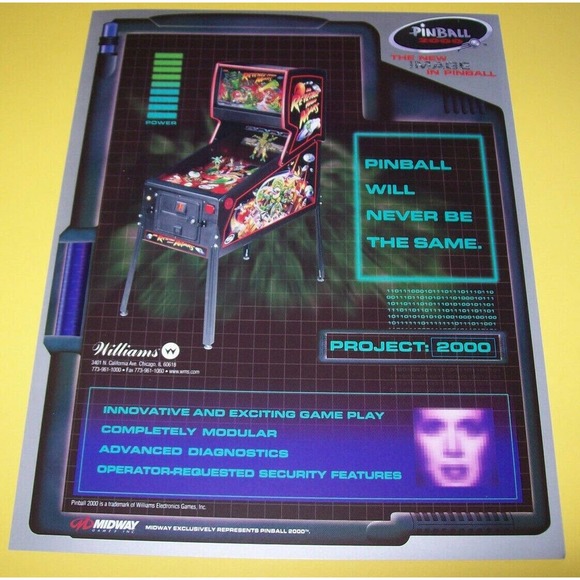 Pinball 2000 Original NOS FLYER Revenge From Mars System Art Print Promo - Picture 3 of 4